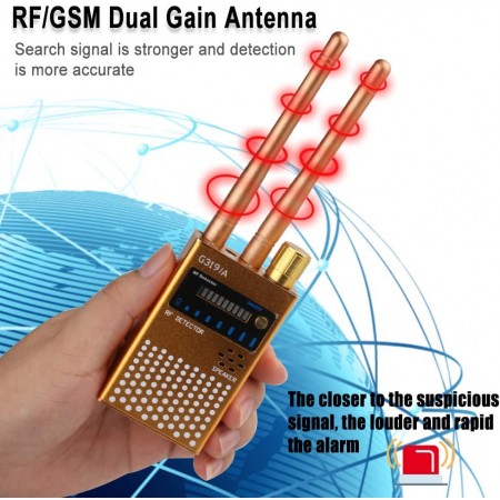 Anti Spy RF Signal Wireless Bug Hidden Camera Detector GSM Listening GPS Tracker Finder(G318 & G319 Update Version)